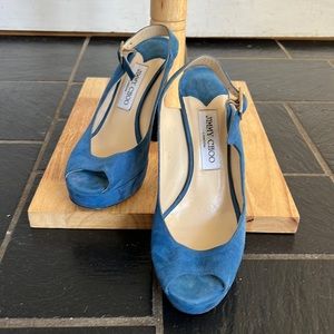 JIMMY CHOO | Blue Suede Heels
